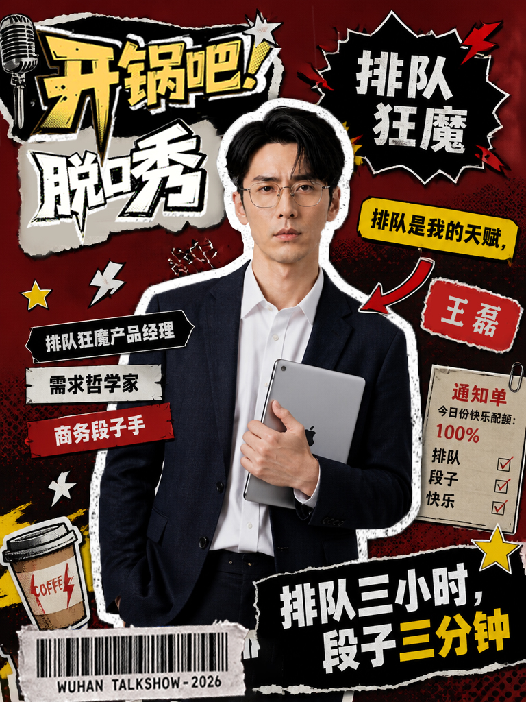 王磊，排队狂魔、产品经理